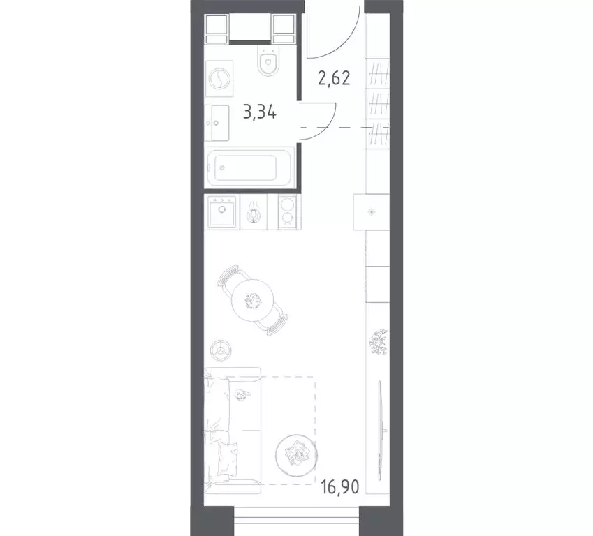 Квартира-студия: Москва, Пятницкое шоссе, 56Б (22.86 м) - Фото 0