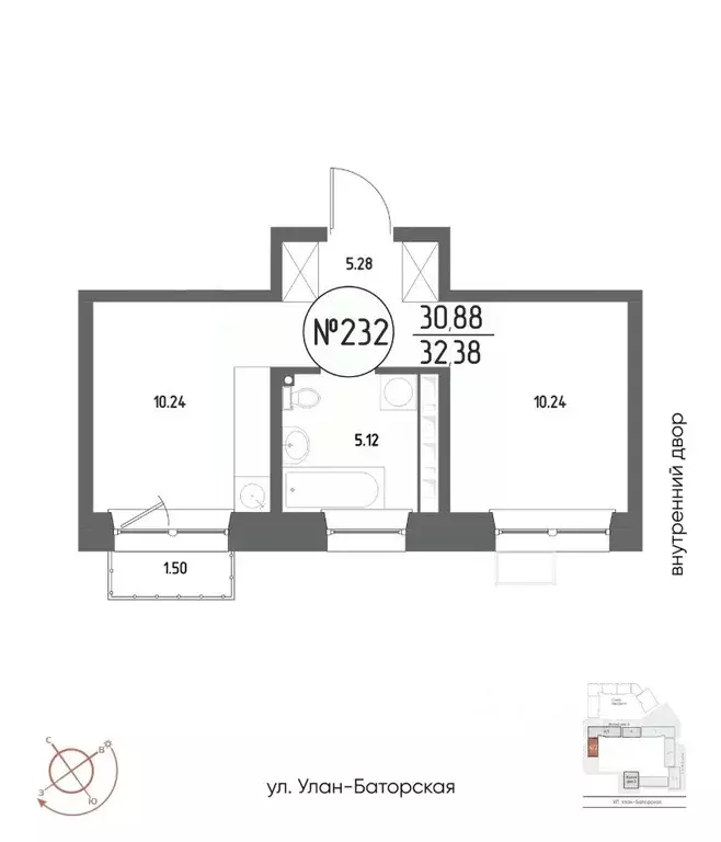 1-к кв. Иркутская область, Иркутск Макс жилой комплекс (32.38 м) - Фото 1