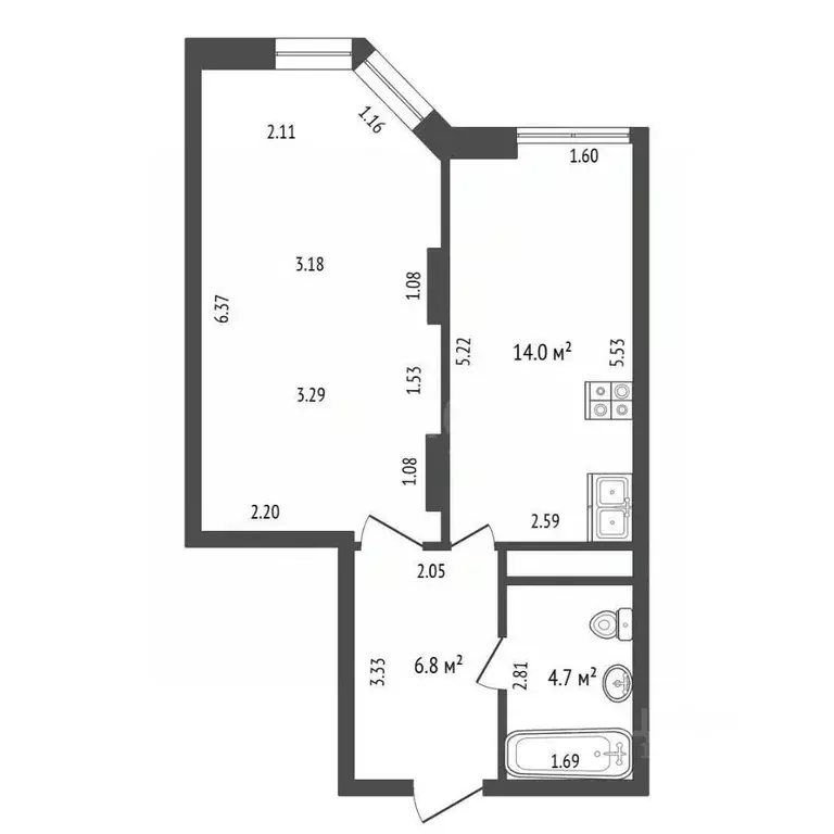 1-к кв. Московская область, Балашиха ул. Чистопольская, 20 (45.7 м) - Фото 2
