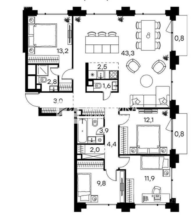 5-комнатная квартира: Москва, Большая Почтовая улица, кА (112 м) - Фото 1
