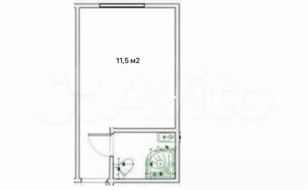 Квартира-студия, 11,5 м, 1/9 эт. - Фото 0