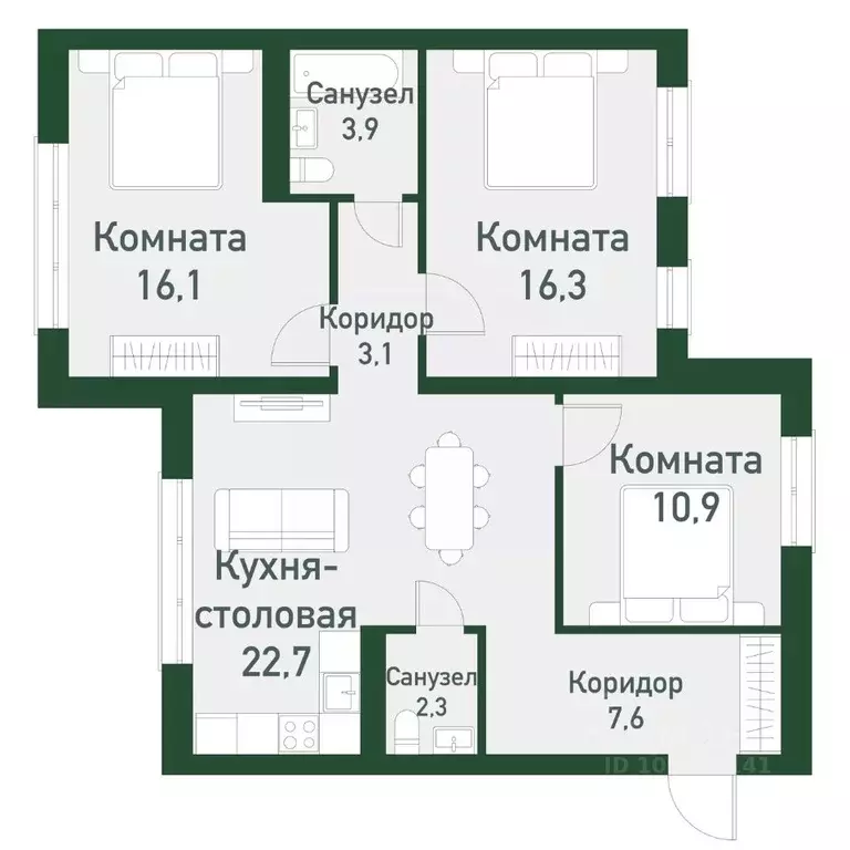 3-к кв. Челябинская область, Челябинский городской округ, пос. ... - Фото 0