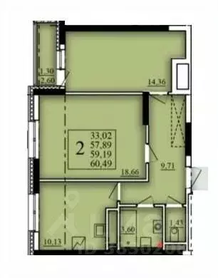 2-к кв. Башкортостан, Уфа Затон-Восточный жилрайон, Паруса жилой ... - Фото 0