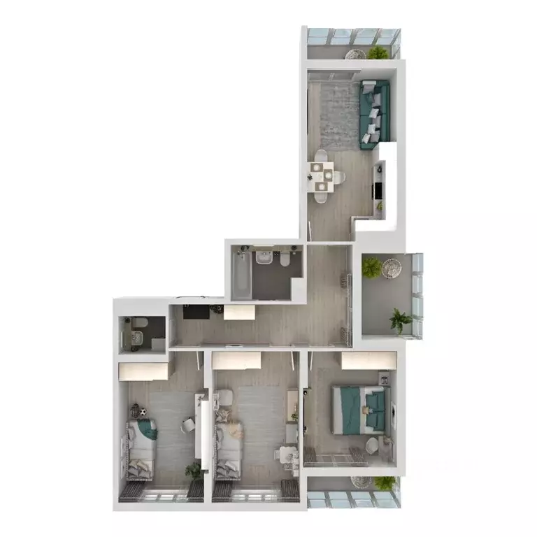 3-к кв. Самарская область, Самара Южное ш., 13 (78.25 м) - Фото 1