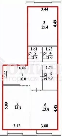 2-к кв. Тюменская область, Тюмень Новгородская ул., 22 (66.6 м) - Фото 2