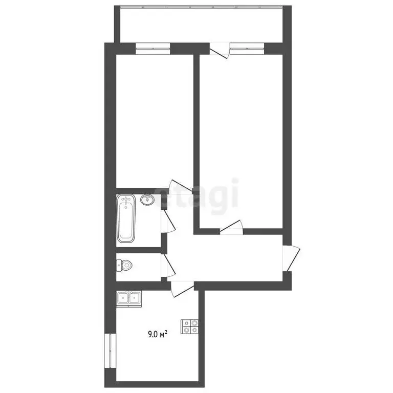2-комнатная квартира: Орёл, улица Алроса, 2 (56.6 м) - Фото 1