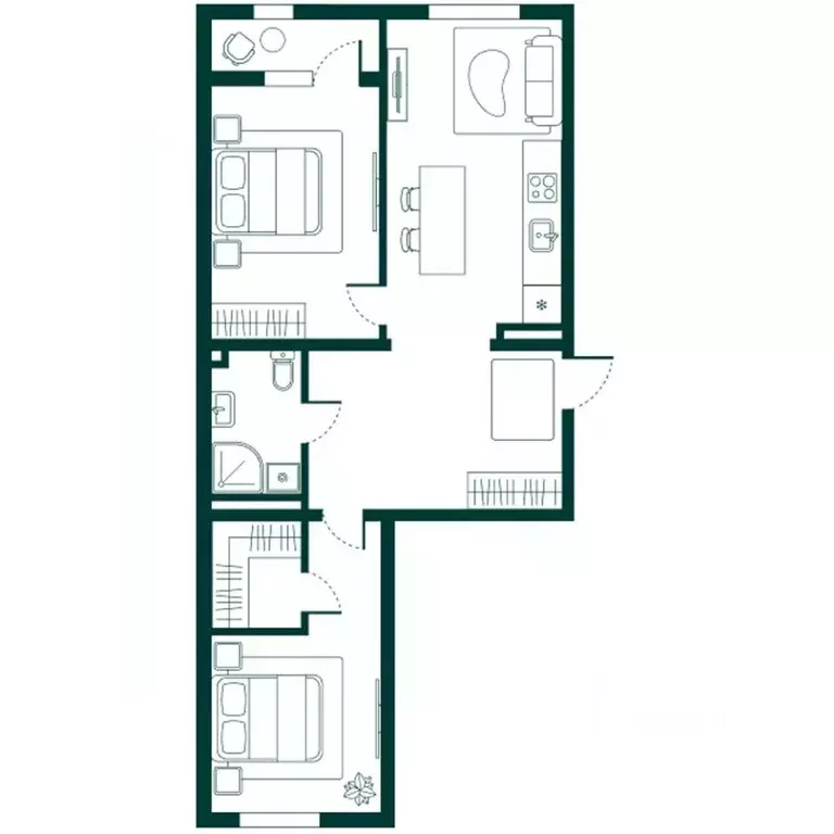 3-к кв. Дагестан, Дербент Новая История жилой комплекс (72.34 м) - Фото 1