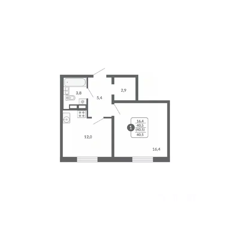 1-к кв. Кировская область, Киров ул. Потребкооперации, 34 (40.5 м) - Фото 1