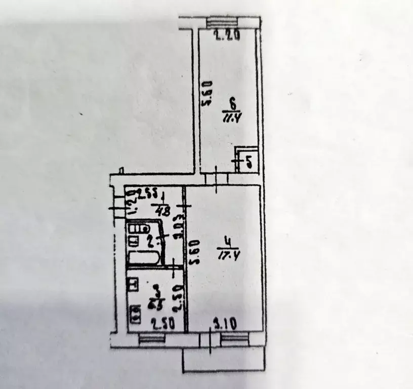2-к кв. Крым, Симферополь ул. Гагарина, 34 (44.0 м) - Фото 2
