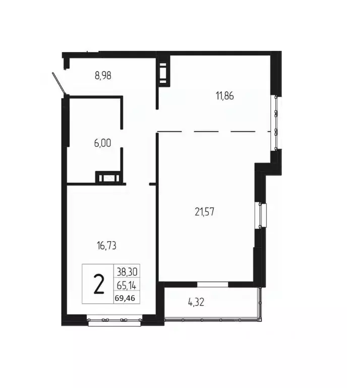2-к кв. Волгоградская область, Волгоград 127-й кв-л,  (69.46 м) - Фото 0