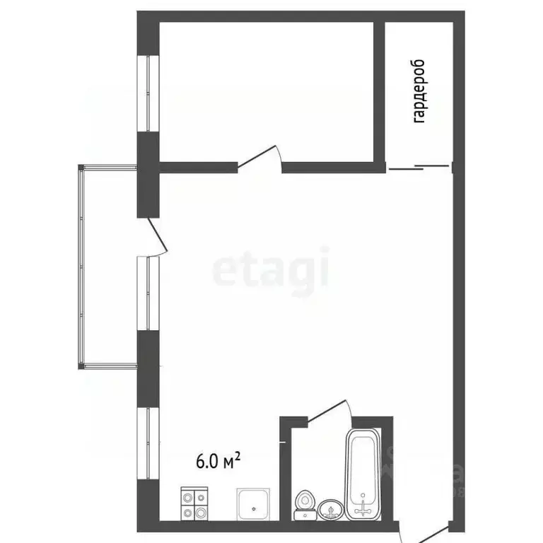 1-к кв. Томская область, Северск ул. Горького, 5А (44.8 м) - Фото 1