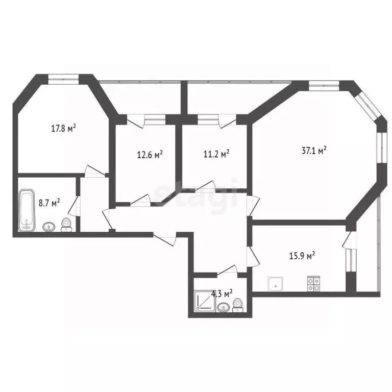 4-к кв. Белгородская область, Белгород Преображенская ул., 84 (130.5 ... - Фото 2