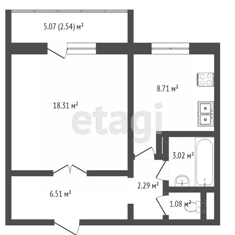 1-к кв. Челябинская область, Челябинск Якутская ул., 9 (39.9 м) - Фото 2