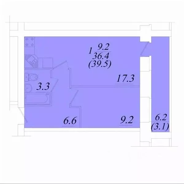 1-к кв. Вологодская область, Вологда Новгородская ул., 34к1 (39.5 м) - Фото 0