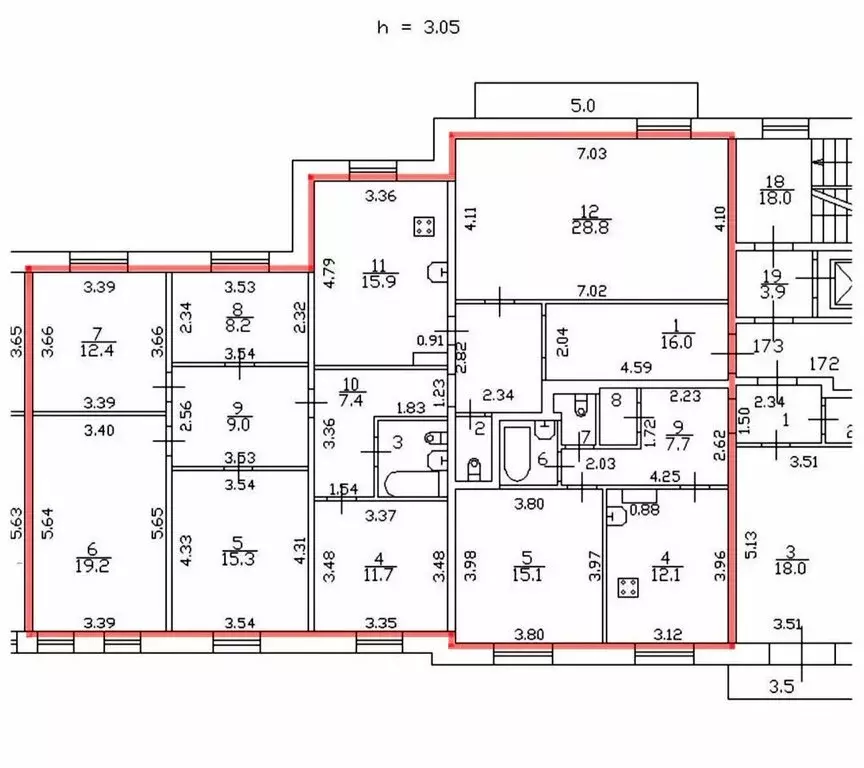 7-комнатная квартира: Санкт-Петербург, улица Профессора Попова, 27 ... - Фото 1
