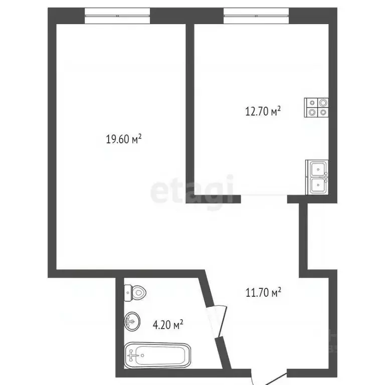 1-к кв. Краснодарский край, Новороссийск ул. Екатерининская, 2А (48.2 ... - Фото 1