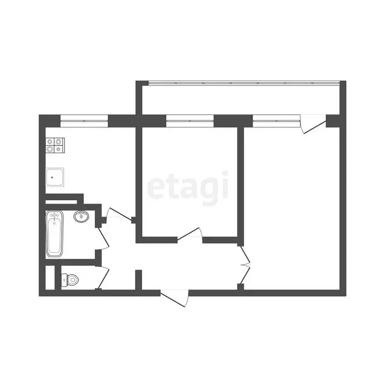 2-комнатная квартира: Белгород, улица Губкина, 29 (44.4 м) - Фото 1