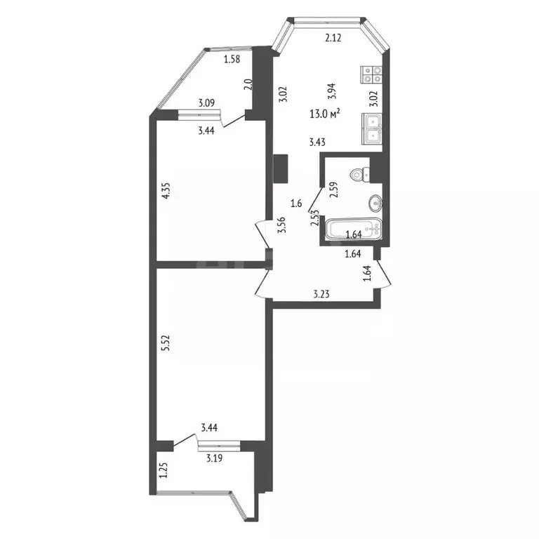 2-к кв. Московская область, Балашиха ул. Твардовского, 22 (60.0 м) - Фото 2