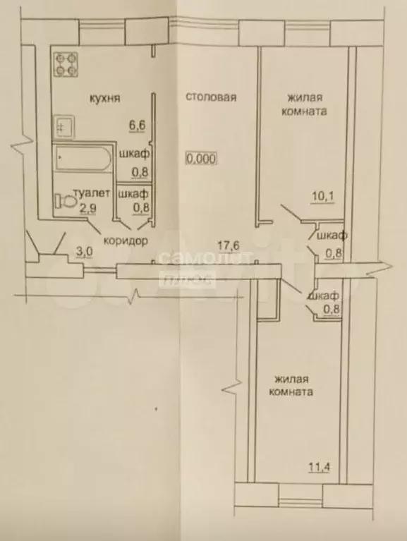 3-к. квартира, 54 м, 1/5 эт. - Фото 0