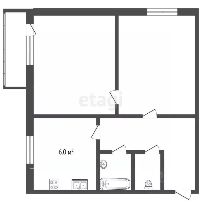 2-к кв. Самарская область, Самара пос. Прибрежный, ул. Парусная, 24 ... - Фото 2