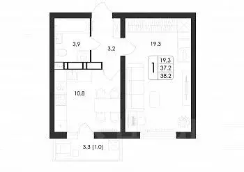 1-к кв. Воронежская область, Воронеж ул. Шидловского, 38 (38.2 м) - Фото 1