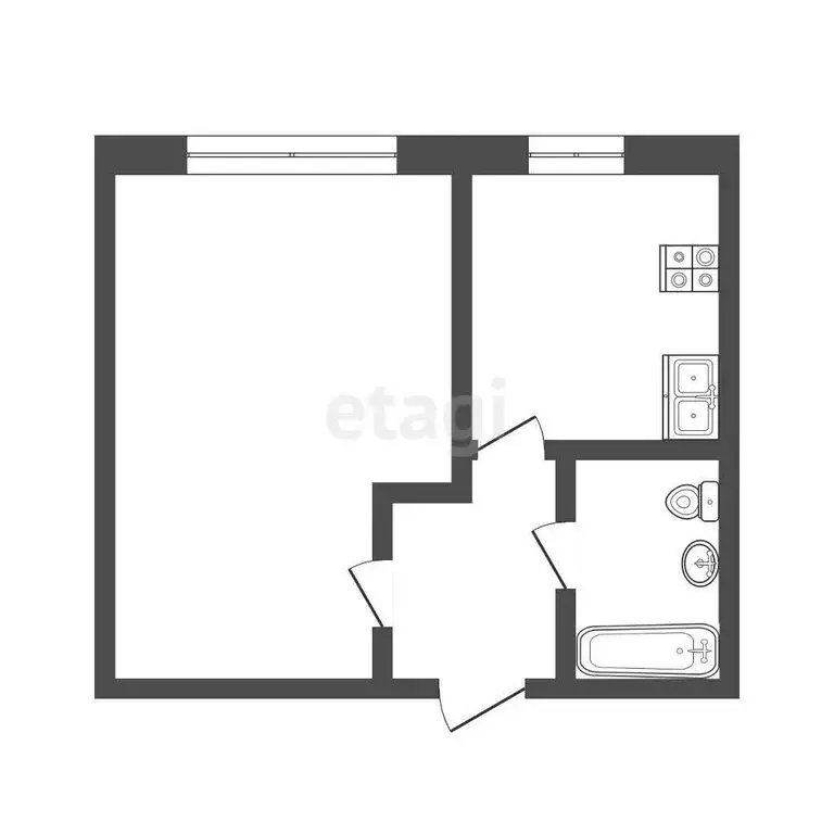 1-комнатная квартира: Тюмень, улица Ватутина, 10 (20.8 м) - Фото 1