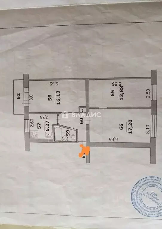 3-к кв. Белгородская область, Белгород ул. Макаренко, 4а (62.89 м) - Фото 2