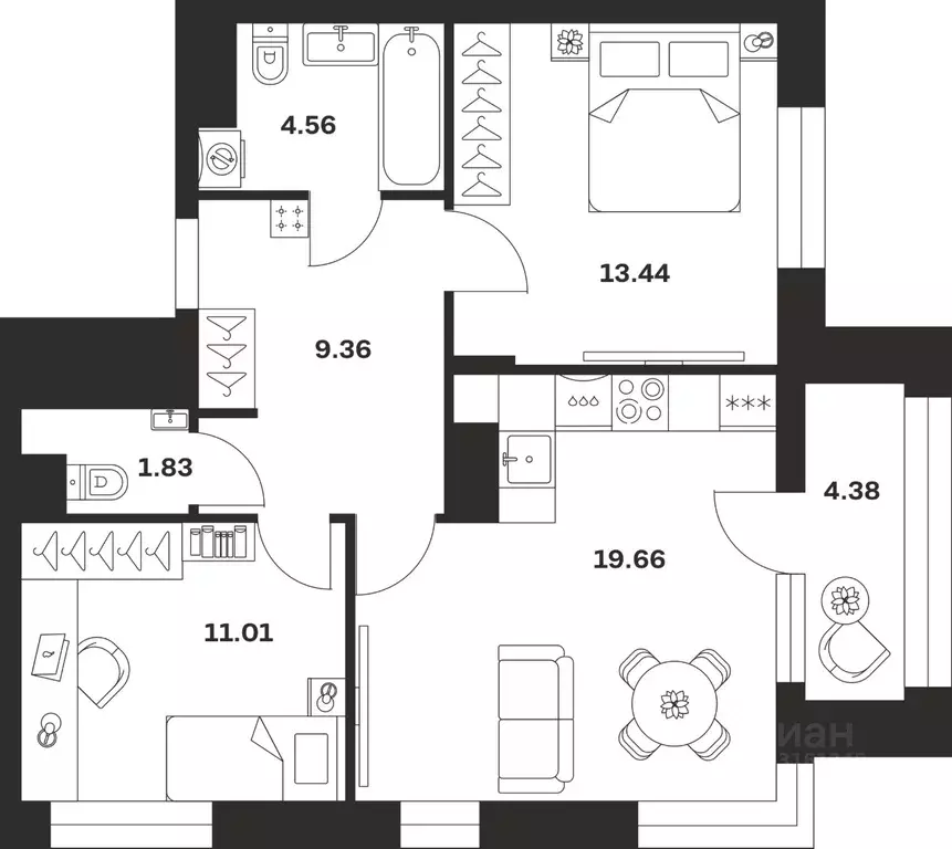 2-к кв. Тульская область, Тула городской округ, с. Осиновая Гора ул. ... - Фото 1