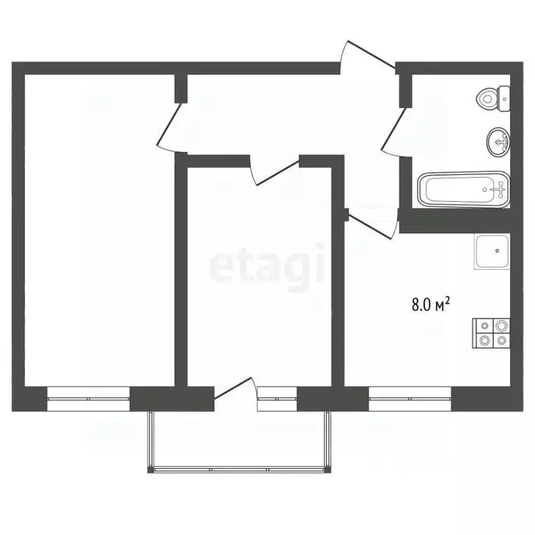 2-к кв. Краснодарский край, Анапа Парковая ул., 64к5 (53.0 м) - Фото 2