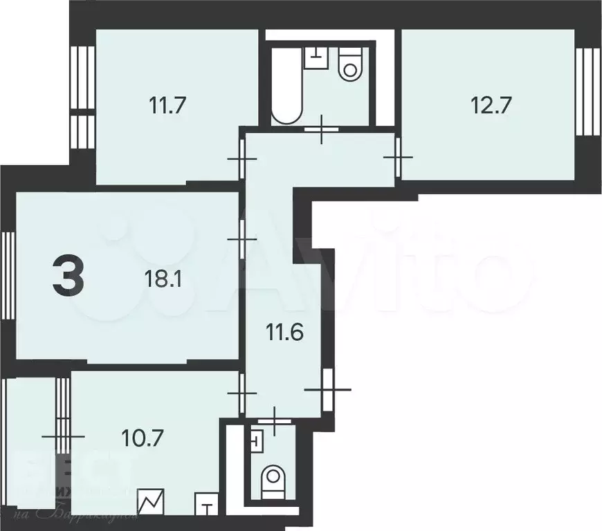 Аукцион: 3-к. квартира, 70,5 м, 9/24 эт. - Фото 0
