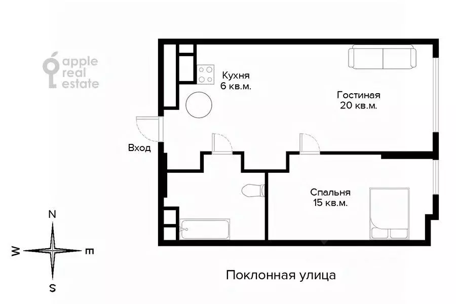 2-к кв. Москва Поклонная ул., 9 (50.0 м) - Фото 2