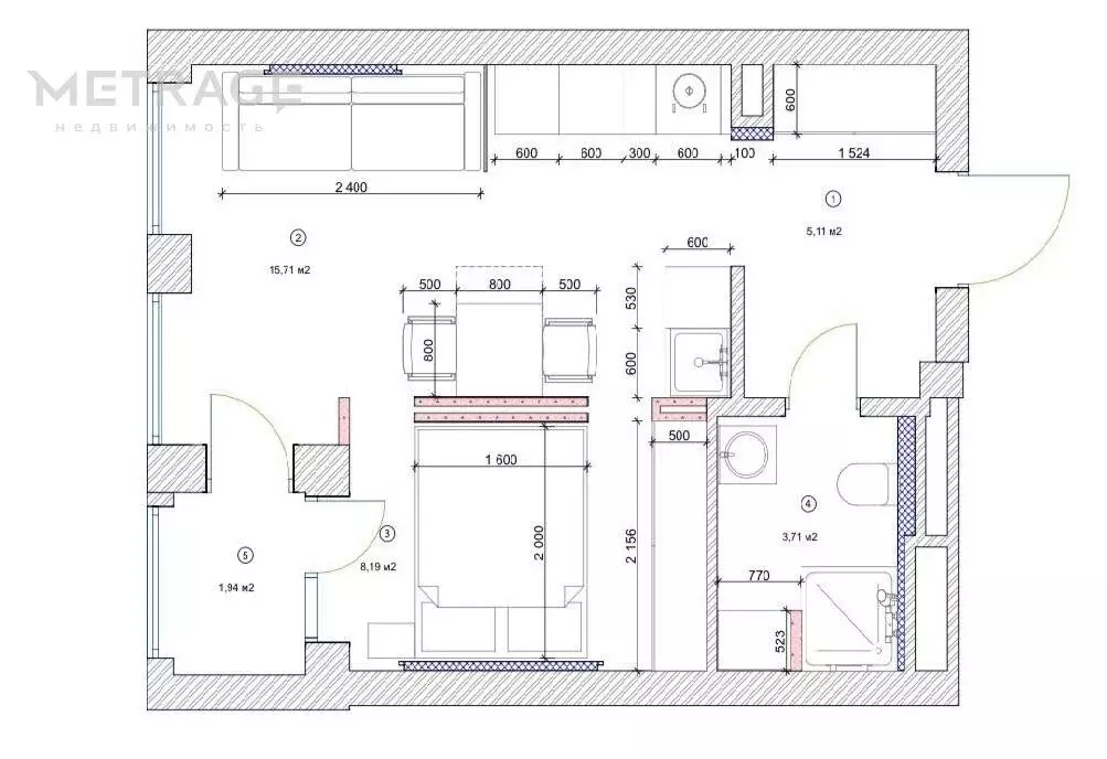 1-комнатная квартира: Новосибирск, Большевистская улица, 35 (32 м) - Фото 0