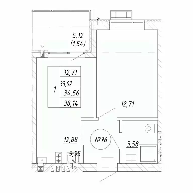 1-к кв. Калининградская область, Зеленоградск  (34.56 м) - Фото 2