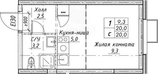 Квартира-студия: Екатеринбург, жилой район Уктус, жилой комплекс Утёс, ... - Фото 0