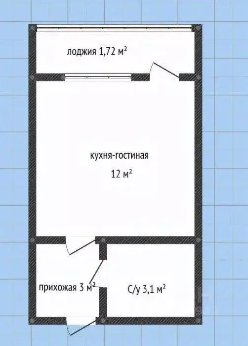 Студия Адыгея, Майкоп ул. К.А. Васильева, 1к2 (19.9 м) - Фото 2