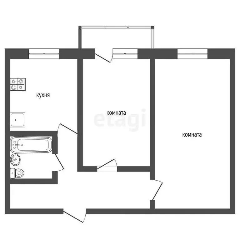 2-комнатная квартира: Белгород, Михайловское шоссе, 34 (40 м) - Фото 0