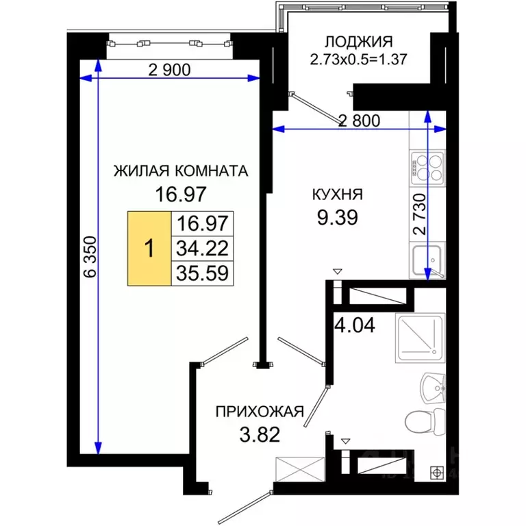 1-к кв. Ростовская область, Ростов-на-Дону Элеваторный пер., 6/2А ... - Фото 0