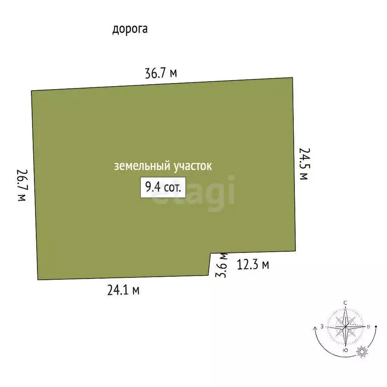 Участок в деревня Ладога, Черничная улица (9.36 м) - Фото 1