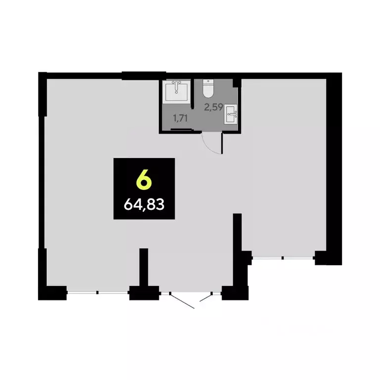 Офис в Тюменская область, Тюмень ул. Андрея Приказнова, 2 (65 м) - Фото 1