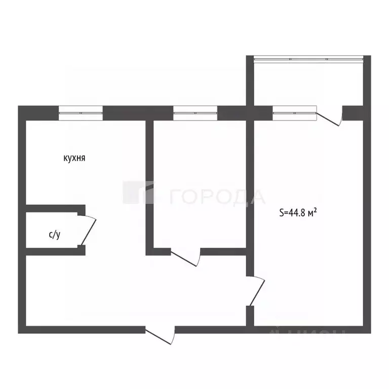 2-к кв. Алтайский край, Барнаул ул. Малахова, 59 (44.8 м) - Фото 2
