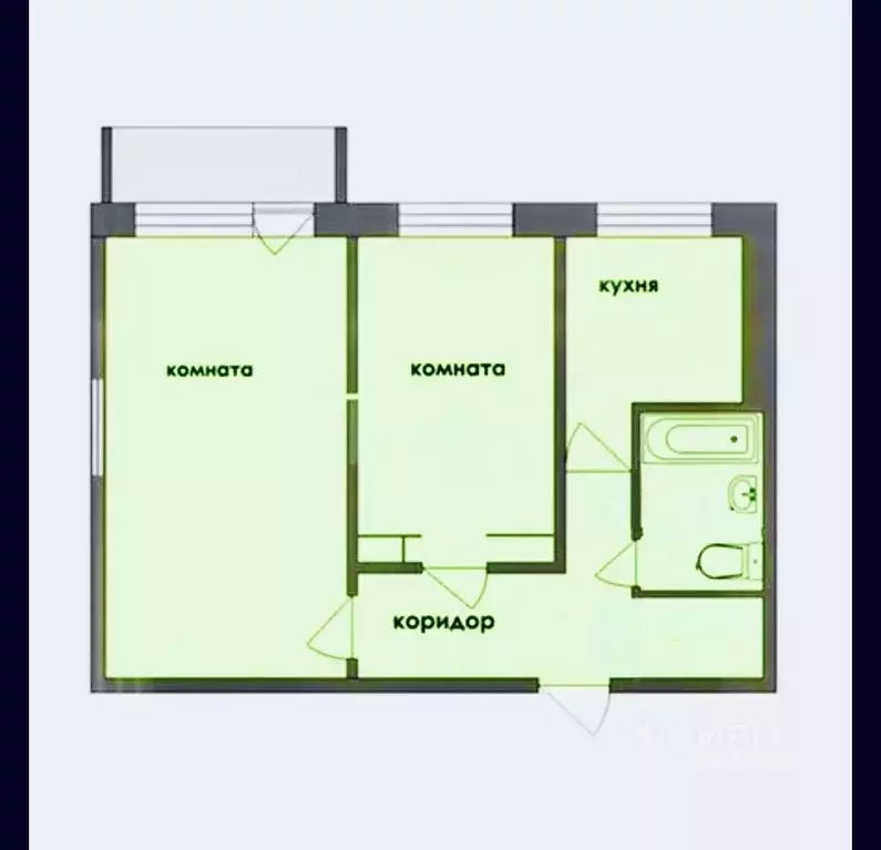 2-к кв. Хакасия, Черногорск ул. Калинина, 2 (52.0 м) - Фото 2