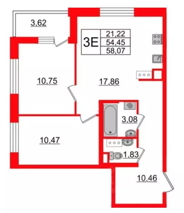 2-к кв. Санкт-Петербург Белоостровская ул., 10к2 (56.0 м) - Фото 0