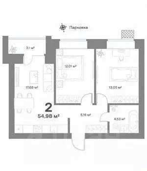 2-к кв. Нижегородская область, Выкса  (54.98 м) - Фото 1