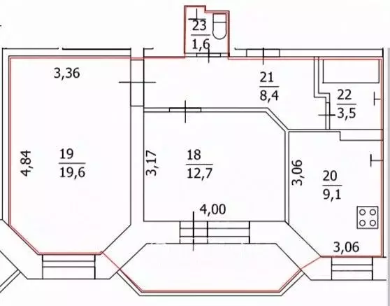 2-к кв. Курская область, Курск ул. Радищева, 18 (54.9 м) - Фото 1