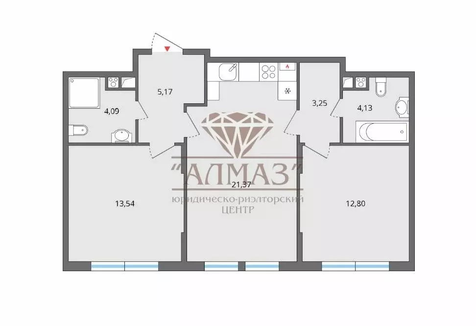 3-комнатная квартира: Елец, улица Героев, 1 (64.8 м) - Фото 1