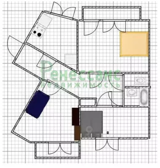 3-к кв. Брянская область, Брянск ул. Металлистов, 20 (67.3 м) - Фото 1