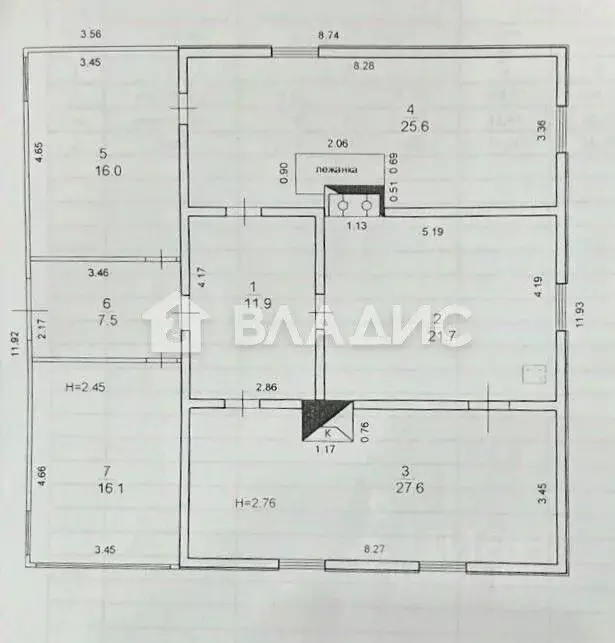Дом в Карелия, Прионежский район, с. Шелтозеро Загородная ул., 19 (87 ... - Фото 2