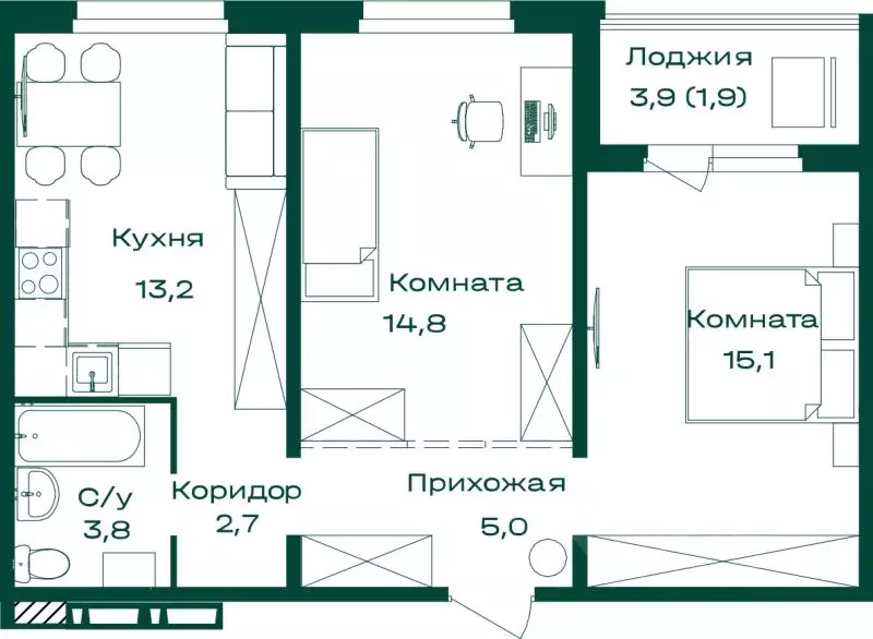 2-к кв. Алтай, Майминский район, с. Майма Алтайская ул., 2к1 (56.5 м) - Фото 1