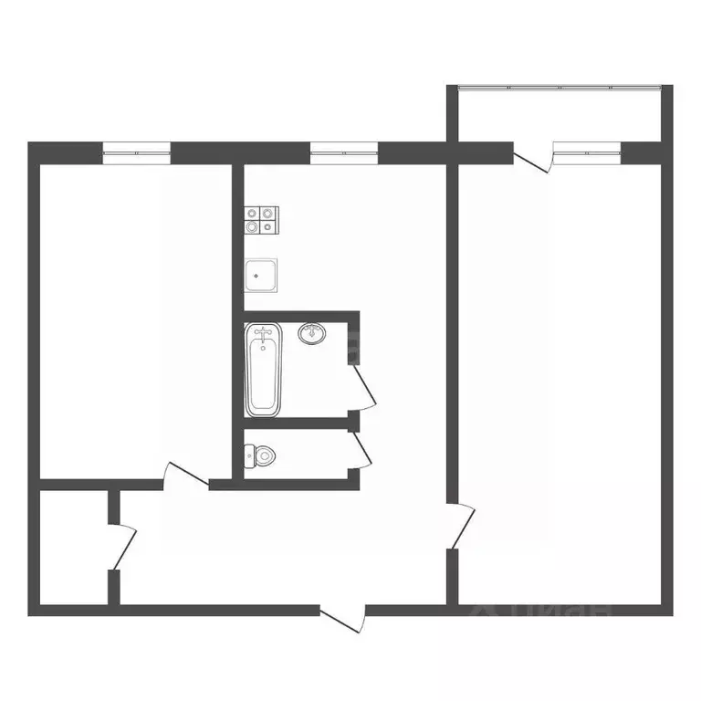 2-к кв. Тульская область, Узловая ул. Гагарина, 33 (48.0 м) - Фото 2