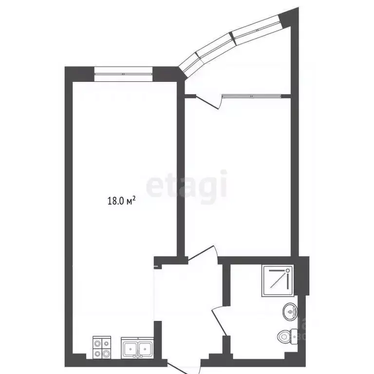 1-к кв. Ростовская область, Ростов-на-Дону Береговая ул., 6 (50.0 м) - Фото 2